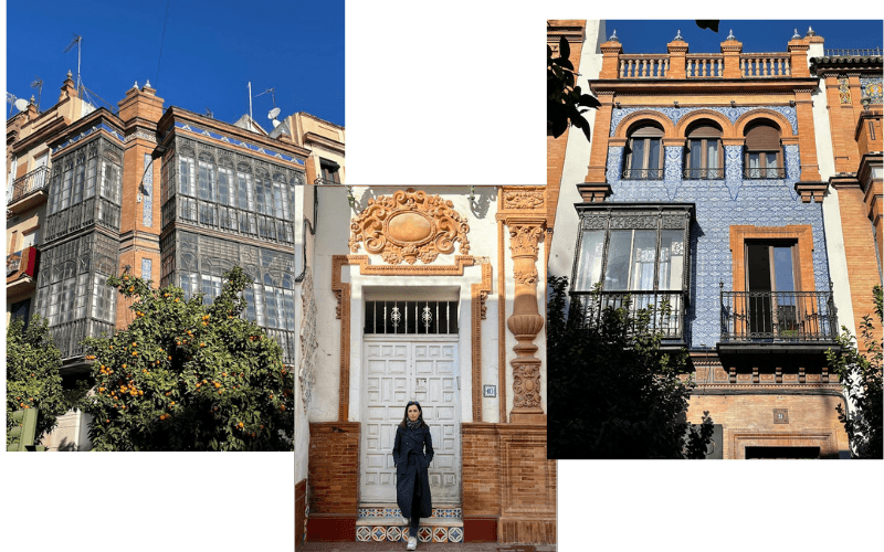 collage 3 foto quartiere triana Siviglia